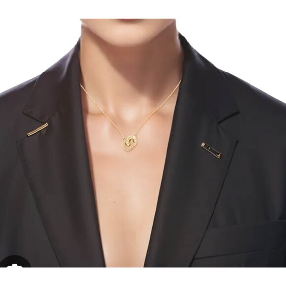 Coach Gold-Tone Interlocking Signature Pendant Necklace - Picture 5 of 5